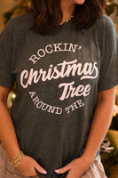 🔥DEAL OF THE DAY🔥 PREORDER - Heather Hunter Green Rockin’ Around The Christmas Tree Graphic Tee