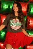 PREORDER - Festive Checkered Graphic Tee Short or Long Sleeve in Youth & Adult