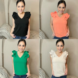 Tiered Ruffle Short Sleeve Top - 4 Colors