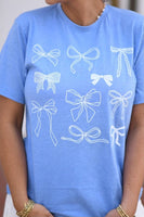 🔥NEW ARRIVAL SALE🔥White Bows Blue Graphic Tee