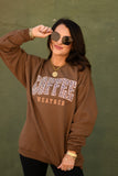 PREORDER - Coffee Weather Leopard Graphic Sweatshirt
