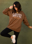 PREORDER - Coffee Weather Leopard Graphic Sweatshirt