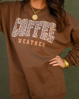 PREORDER - Coffee Weather Leopard Graphic Sweatshirt