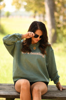 PREORDER - He’s Hunting Graphic Sweatshirt in Green