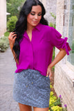PREORDER - Jess Lea Lainey Tie Sleeve Top - Fuschia