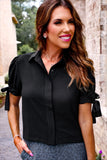 PREORDER - Jess Lea Lainey Tie Sleeve Top - Black