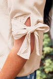 PREORDER - Jess Lea Lainey Tie Sleeve Top - Ivory