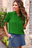 PREORDER - Jess Lea Lainey Tie Sleeve Top - Green
