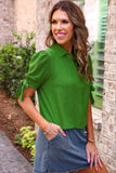 PREORDER - Jess Lea Lainey Tie Sleeve Top - Green