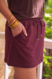 PREORDER - Jess Lea Solid Burgundy Skort