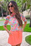 PREORDER - Jess Lea Solid Neon Coral Skort