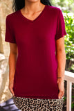 PREORDER - Jess Lea Basic Tee - Burgundy
