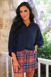 PREORDER - Jess Lea Sloane Button Up Top - Navy