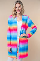 Long Sleeve Rainbow Knit Cover-up