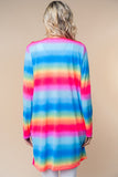 Long Sleeve Rainbow Knit Cover-up