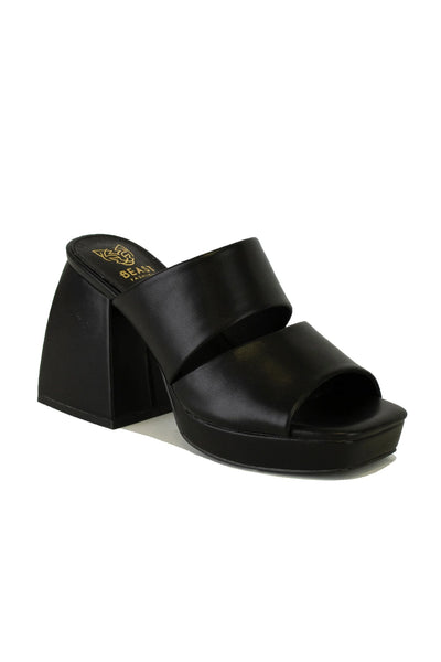 Slip-On Square-Toe Chunky Heeled Platforms