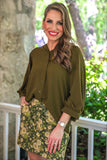 PREORDER - Jess Lea Olive Blossom Skort