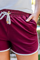 PREORDER - Jess Lea True Maroon Drawstring Everyday Shorts