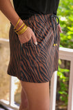 PREORDER - Jess Lea Chocolate Zebra Skort