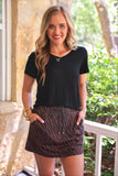 PREORDER - Jess Lea Chocolate Zebra Skort