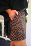 PREORDER - Jess Lea Chocolate Zebra Skort