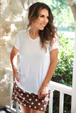 PREORDER - Jess Lea Chocolate Polka Dot Skort