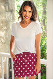 PREORDER - Jess Lea Burgundy Polka Dot Skort