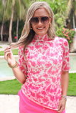 PREORDER - S-L Jess Lea Kora Short Sleeve Mesh Top - Pink Eternal Blossom