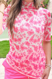PREORDER - S-L Jess Lea Kora Short Sleeve Mesh Top - Pink Eternal Blossom