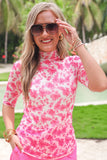 PREORDER - S-L Jess Lea Kora Short Sleeve Mesh Top - Pink Eternal Blossom