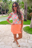 PREORDER - Small Medium Jess Lea Kora Short Sleeve Mesh Top - Check The Tropics