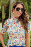 PREORDER - S-L Jess Lea Kora Short Sleeve Mesh Top - Amalfi Mood