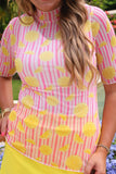 PREORDER - S-L Jess Lea Kora Short Sleeve Mesh Top - Pink Lemonade