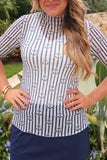 PREORDER - S-XL Jess Lea Kora Short Sleeve Mesh Top - Anchor Harbor