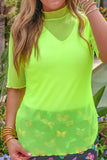 PREORDER - S-L Jess Lea Kora Short Sleeve Mesh Top - Neon Lime