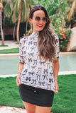 PREORDER - Jess Lea Kora Short Sleeve Mesh Top - Midnight Bow
