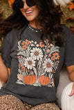 PREORDER - Fall Florals & Pumpkins Graphic Tee in Youth & Adult
