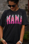 PREORDER - Mama Checkered Flames Graphic Tee