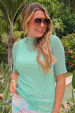 PREORDER - S-2X Jess Lea Kora Short Sleeve Mesh Top - Mint