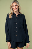 XL Black Lightweight Button Down Set