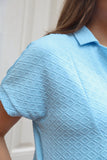 PREORDER - Jess Lea Ezra Textured Zipper Dress - Light Blue