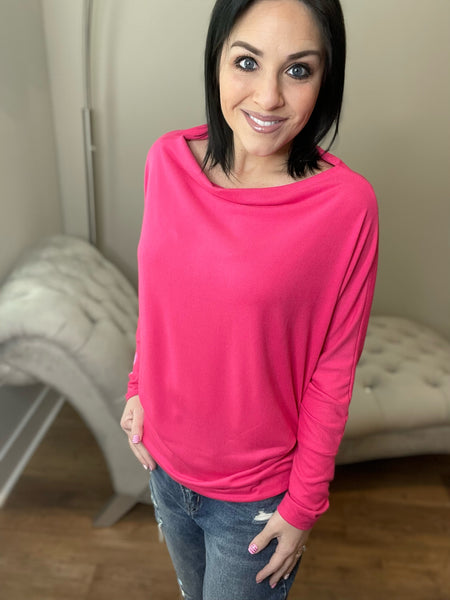 Hot Pink Super Soft Dolman Top