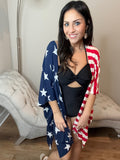 S-3X Stars & Stripe Open Cardigan