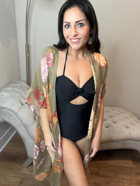 Floral Summer Festival Motif Kimono