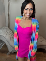 Long Sleeve Rainbow Knit Cover-up