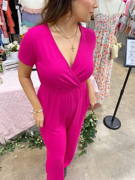 🔥HALF OFF SALE🔥Hot Pink Jumpsuit With Pockets