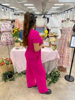 🔥HALF OFF SALE🔥Hot Pink Jumpsuit With Pockets