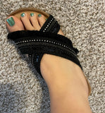 Solar Black Gemstone Very G Sandals