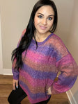 S XL Bright Color Stripes Sweater