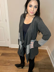 XXXL Long Sleeve Asymmetrical Open Cardigan